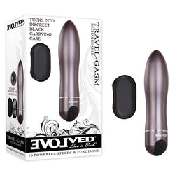 Evolved Travel - Gasm - Gray 9 cm USB Rechargeable Bullet with Travel Case