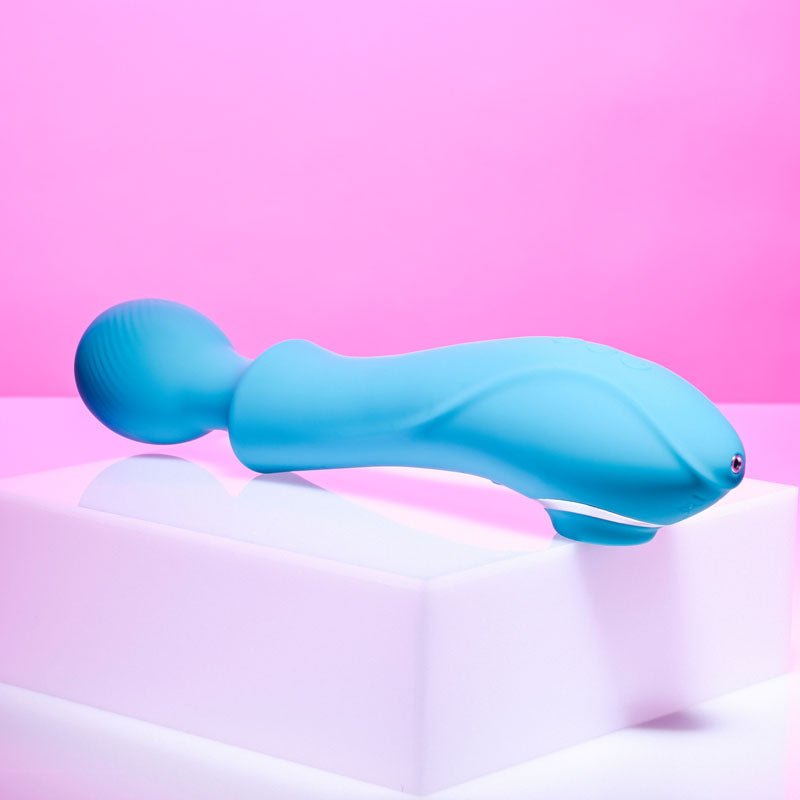 Evolved WANDERFUL SUCKER - Blue 21.6 cm USB Rechargeable Massage Wand with Suction