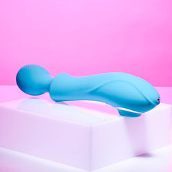 Evolved WANDERFUL SUCKER - Blue 21.6 cm USB Rechargeable Massage Wand with Suction