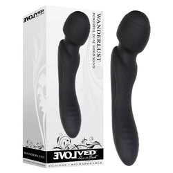 Evolved Wanderlust - Black USB Rechargeable Double Ended Massager Wand