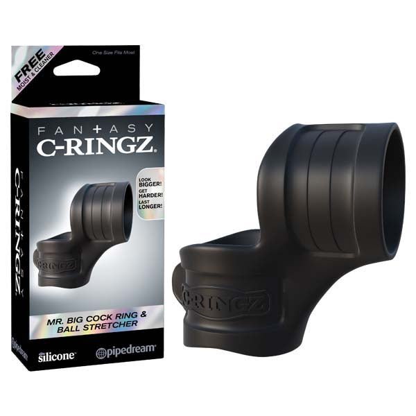 Fantasy C-ringz Mr Big Cock Ring And Ball Stretcher Black