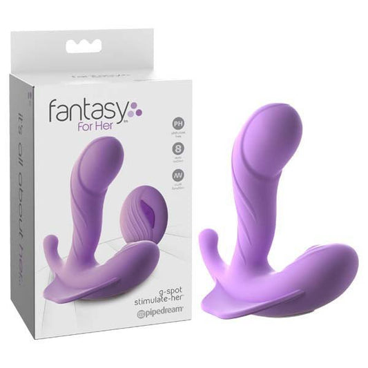 Fantasy For Her G - Spot Stimulate - Her - Purple USB Rechargeable Vibrator with Clit Stimulator and Wireless Remote