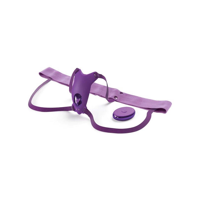 Fantasy For Her Ultimate Butterfly Strap-On - Purple USB Rechargeable Strap-On Stimulator