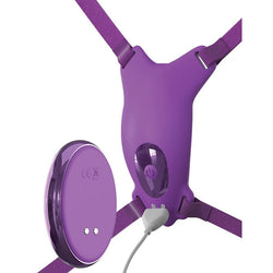 Fantasy For Her Ultimate Butterfly Strap - On - Purple USB Rechargeable Strap - On Stimulator