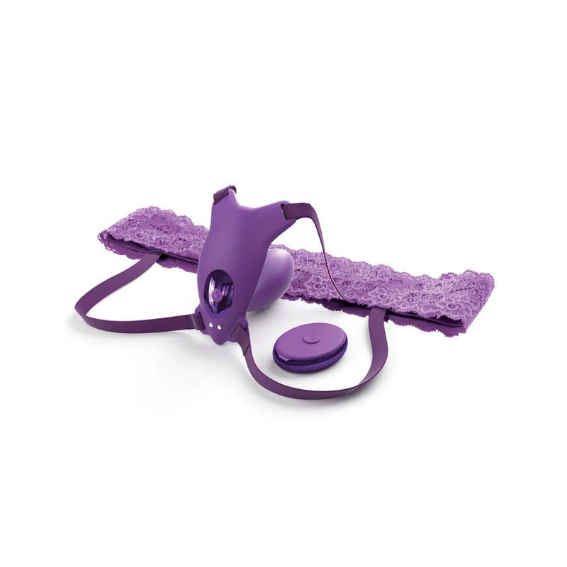 Fantasy For Her Ultimate G - Spot Butterfly Strap - On - Purple USB Rechargeable Strap - On Stimulator