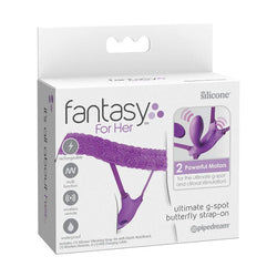 Fantasy For Her Ultimate G-Spot Butterfly Strap-On - Purple USB Rechargeable Strap-On Stimulator