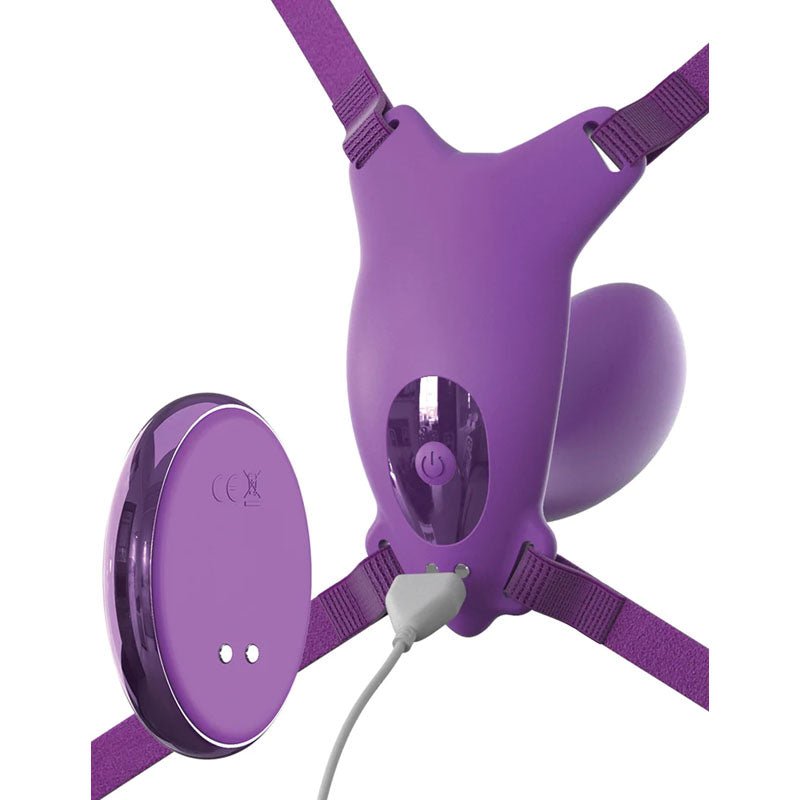 Fantasy For Her Ultimate G - Spot Butterfly Strap - On - Purple USB Rechargeable Strap - On Stimulator