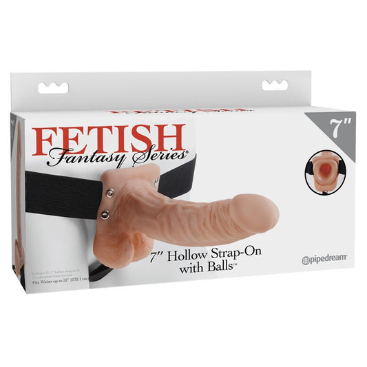 Fetish Fantasy Series 7'' Hollow Strap - On With Balls - Flesh 17.8 cm (7'') Hollow Strap - On