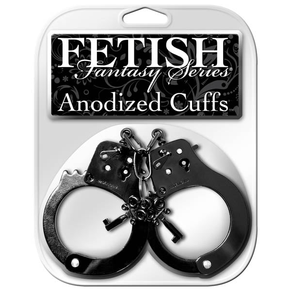 Fetish Fantasy Series Anodized Cuffs Black Metal Restraints