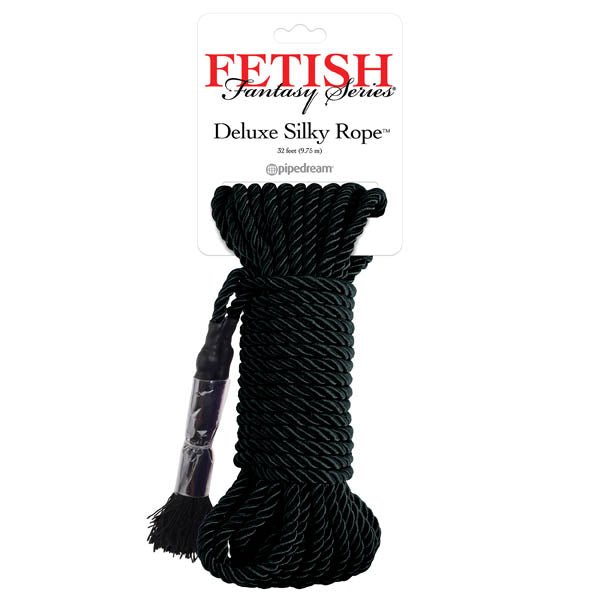 Fetish Fantasy Series Deluxe Silky Rope - Black Bondage Rope - 9.75 m Length