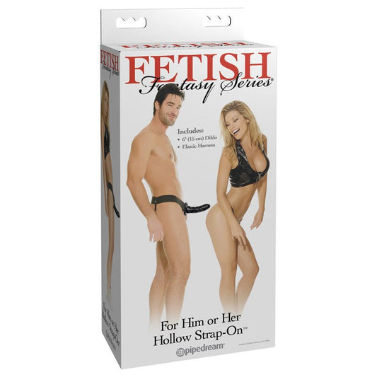 Fetish Fantasy Series For Him Or Her Hollow Strap - On - Black 15 cm (6'') Hollow Strap - On