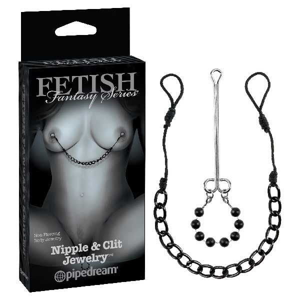 Fetish Fantasy Series Limited Edition Nipple & Clit Jewelry - Black Non - Piercing Body Jewelry - 2 Piece Set