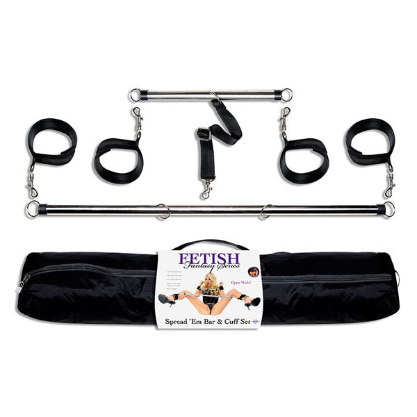 Fetish Fantasy Series Spread 'em Bar & Cuff Set - Spreader Restraint Set