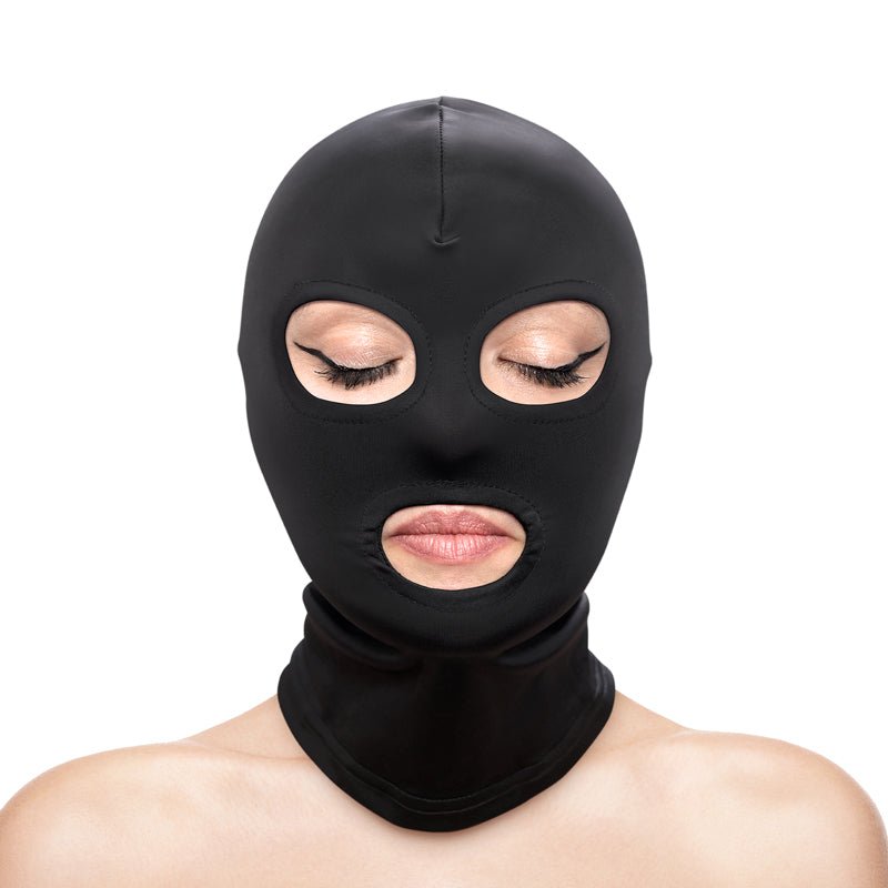 Fetish & Fashion - Eyes & Mouth Hood - Black Hood