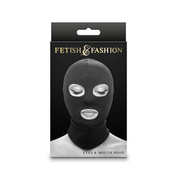 Fetish & Fashion - Eyes & Mouth Hood - Black Hood