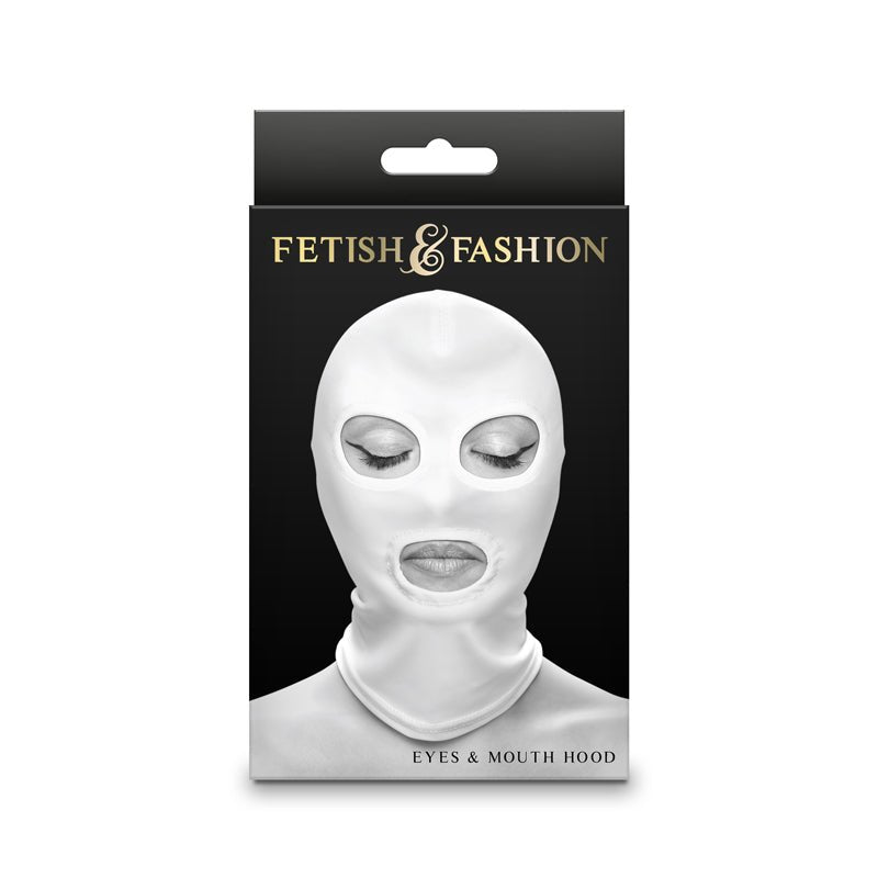 Fetish & Fashion - Eyes & Mouth Hood - White Hood