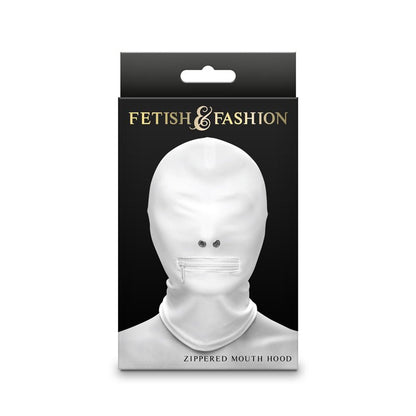 Fetish & Fashion - Zippered Mouth Hood - White Hood