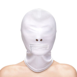 Fetish & Fashion - Zippered Mouth Hood - White Hood