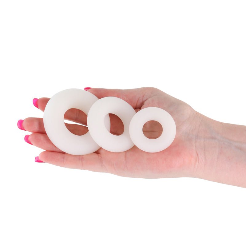 Firefly 3pc Bubble Rings Glow in Dark Cock Rings - Set of 3 Sizes