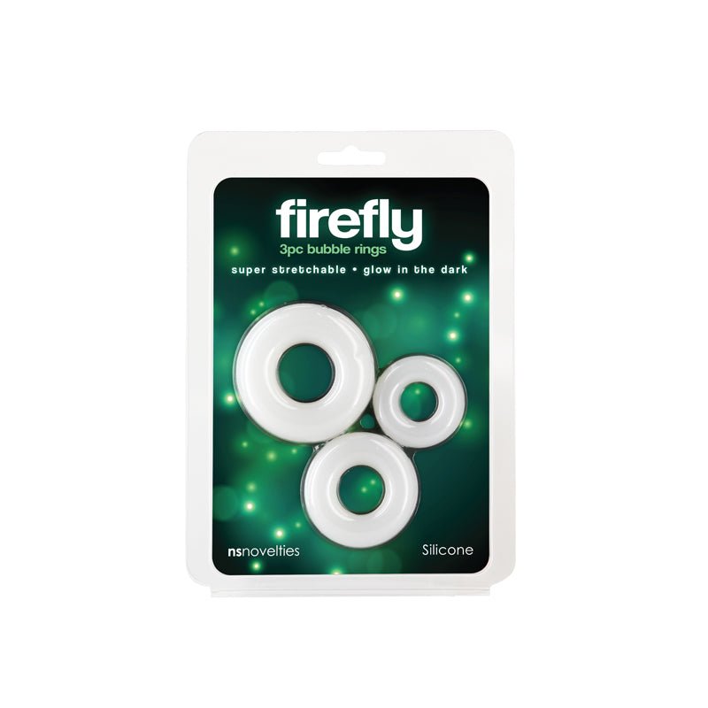 Firefly 3pc Bubble Rings Glow in Dark Cock Rings - Set of 3 Sizes