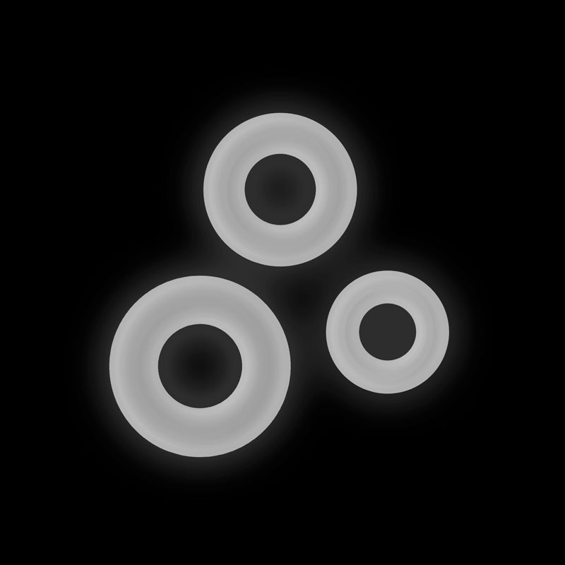 Firefly 3pc Bubble Rings Glow in Dark Cock Rings - Set of 3 Sizes