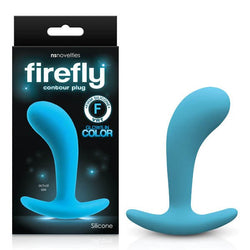 Firefly Contour Plug - Glow in Dark Blue Medium Anal Plug