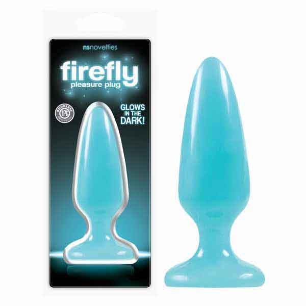 Firefly Pleasure Plug - Glow-in-the-Dark 12.7 cm (5'') Medium Butt Plug Blue