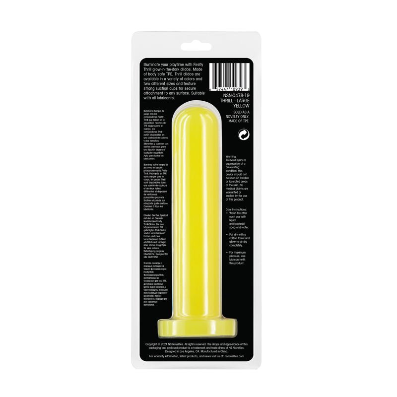 Firefly - Thrill Glow in Dark Yellow 19.3 cm Large Dildo