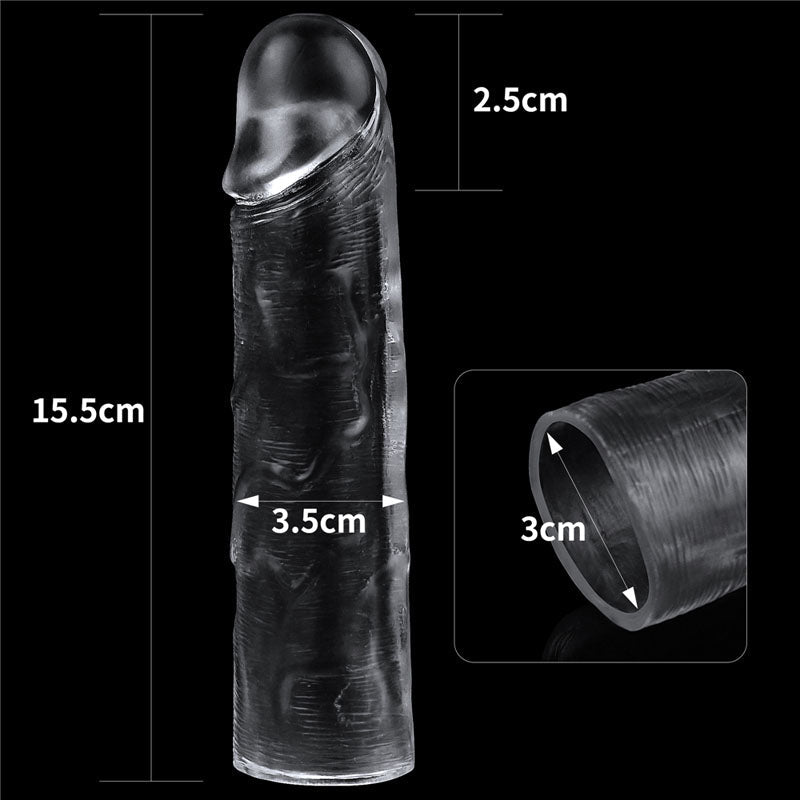 Flawless Penis Sleeve 1'' Clear 2.5 cm Penis Extender Sleeve