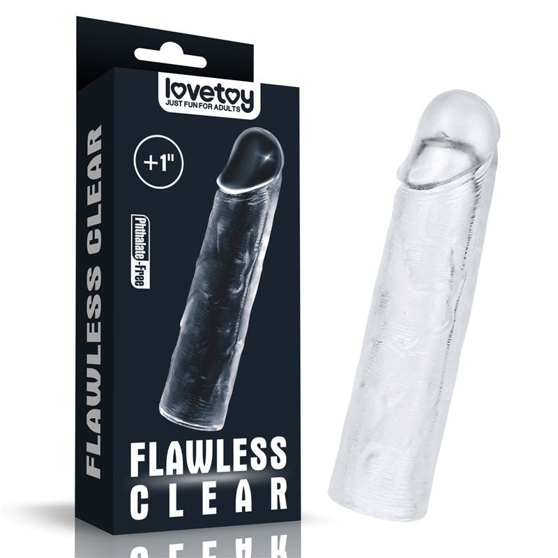 Flawless Penis Sleeve 1'' Clear 2.5 cm Penis Extender Sleeve