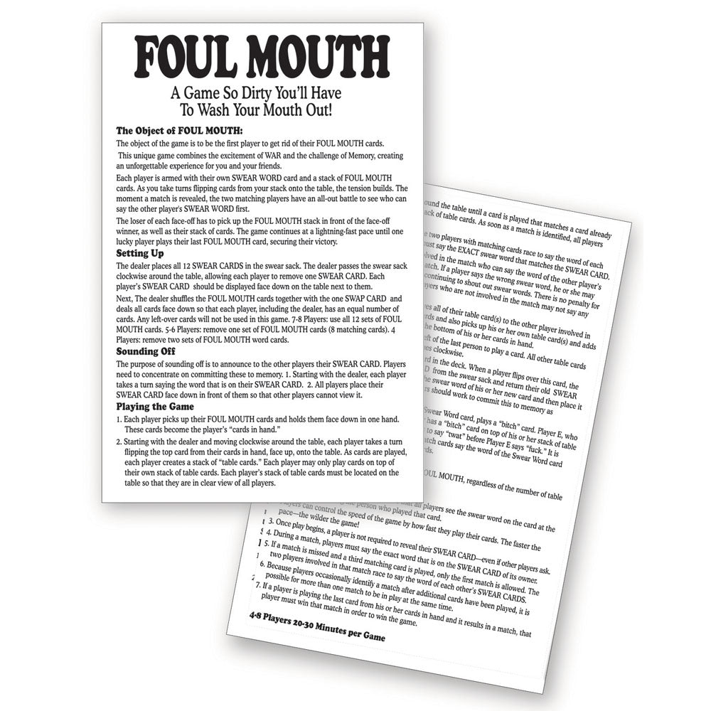 Foul Mouth Novelty Card Game