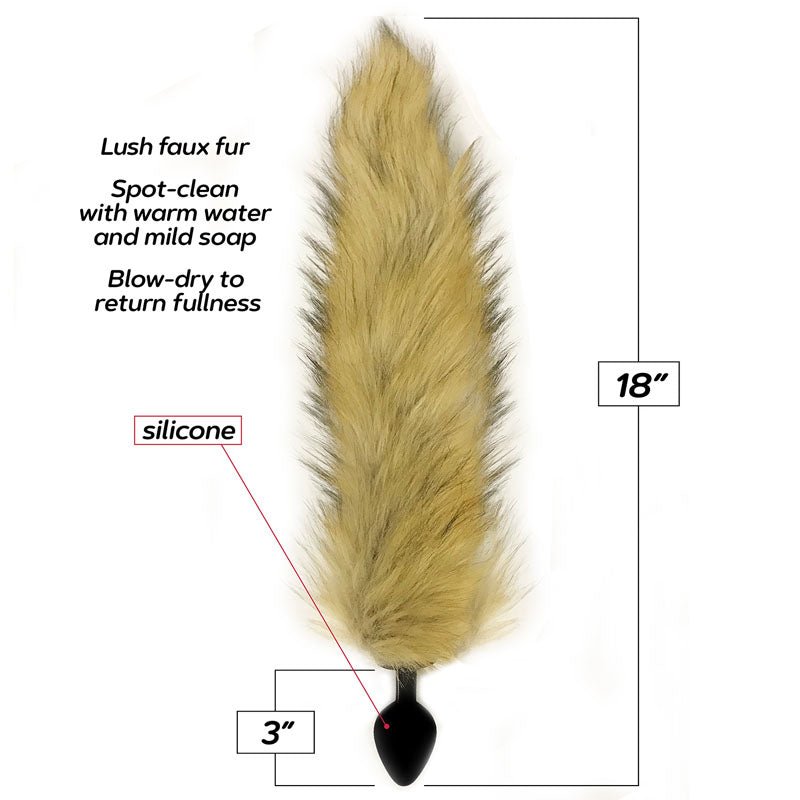 Foxy Fox Tail Silicone Butt Plug - Ginger - 46 cm Tail