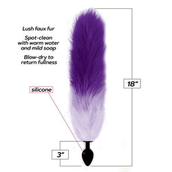 Foxy Fox Tail Silicone Butt Plug - Purple Gradient - 46 cm Tail