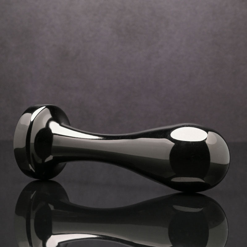 Gender X BLACK PEARL - Gunmetal 12.4 cm Metal Butt Plug with Black Gem Base