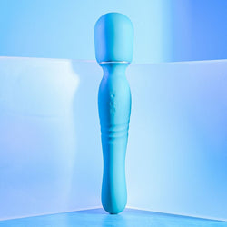 Gender X DOUBLE THE FUN - Blue 26.7 cm USB Rechargeable Dual Ended Vibrator Wand