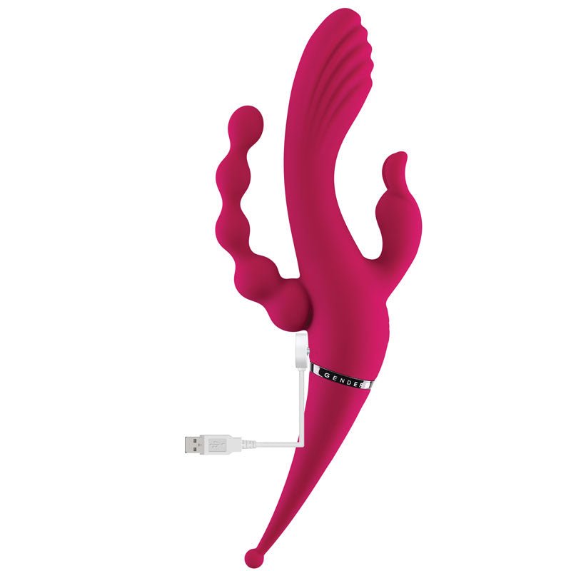 Gender X FOUR BY FOUR - 27.5 cm USB Rechargeable Multi Vibrator