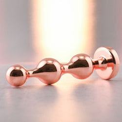 Gender X GOLD DIGGER Medium - Rose Gold Medium Butt Plug with Black Gem Base