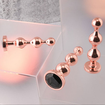 Gender X GOLD DIGGER SET - Rose Gold Metallic Butt Plugs - Set of 3 Sizes