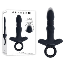 Gender X SLAYER Black 20 cm Thrusting Vibrating Butt Plug