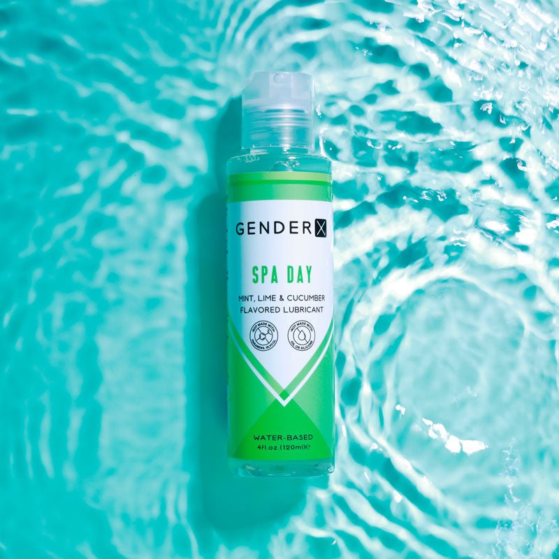 Gender X SPA DAY Flavoured Lube - 120 ml - Mint, Lime & Cucumber Flavoured Water Based Lubricant - 120 ml Bottle