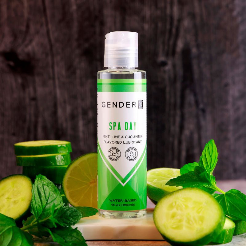 Gender X SPA DAY Flavoured Lube - 120 ml - Mint, Lime & Cucumber Flavoured Water Based Lubricant - 120 ml Bottle