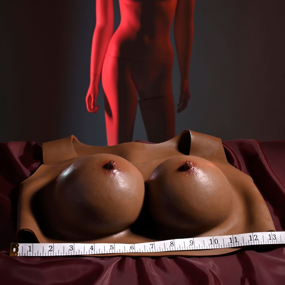 Gender X UNDERGARMENTS - PLATE D - CUP - Dark Brown Wearable Breasts - D - Cup Size