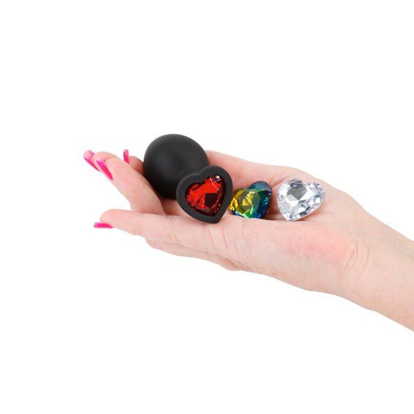 Glams Xchange Heart - Medium Black Medium Butt Plug