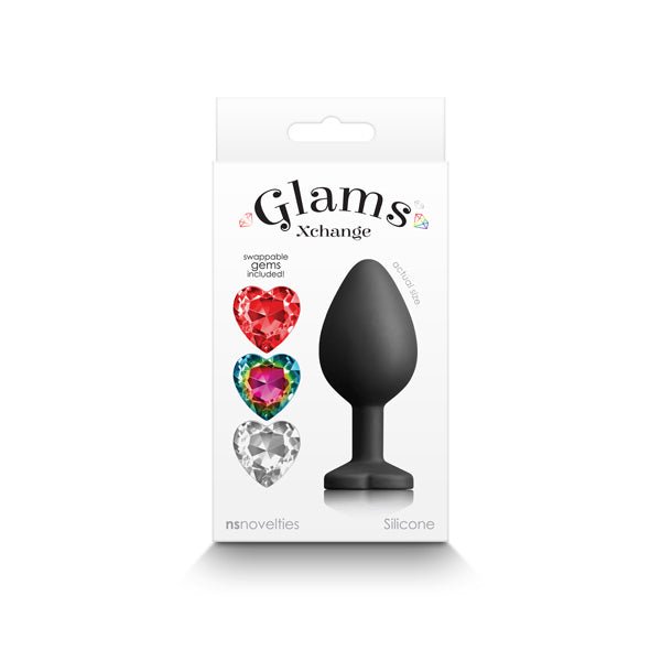 Glams Xchange Heart - Medium Black Medium Butt Plug