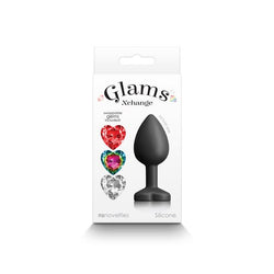 Glams Xchange Heart - Small Black Small Butt Plug