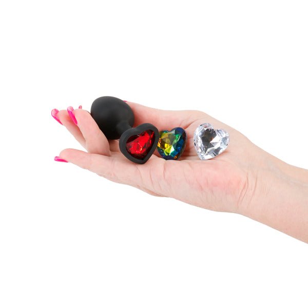 Glams Xchange Heart - Small Black Small Butt Plug