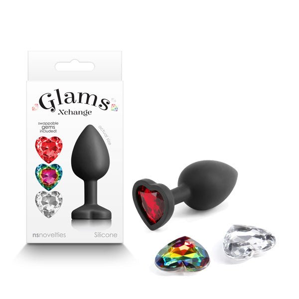 Glams Xchange Heart - Small Black Small Butt Plug