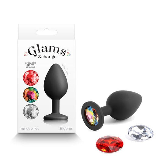 Glams Xchange Round - Medium Black Butt Plug