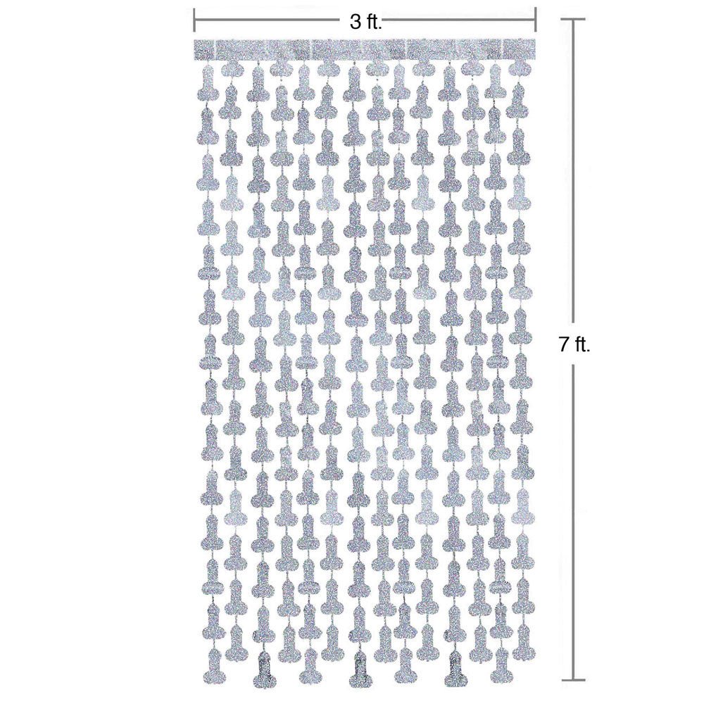 Glitterati - Penis Party Disco Metallic Curtains Party Doorway Decoration - Set of 2