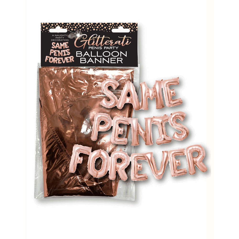 Glitterati Same Penis Forever Balloon Banner Rose Gold